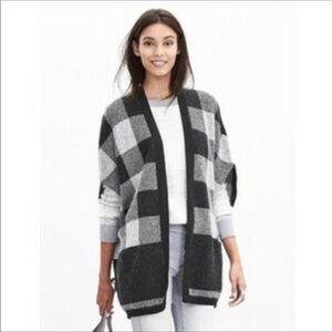 Banana Republic Black and White Checkered Cardigan